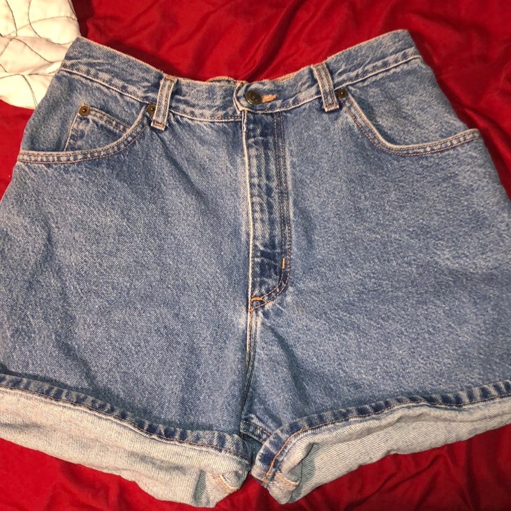 High waisted jean shorts